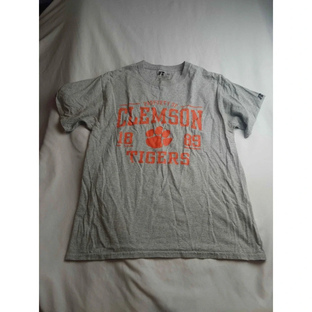 Russell Athletic Clemson Tigers Heather Gray Graphic T-Shirt Mens Medium